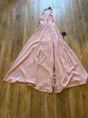 NWT Women’s Lulus Lilac Elegant Halter Maxi Dress Size X Small